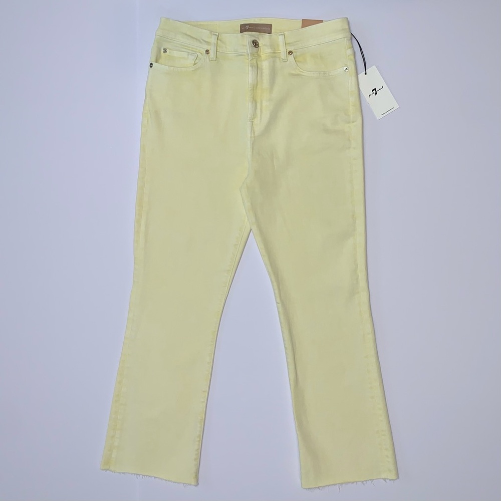 7 For All Mankind Women’s High-Waist Slim Kick Yellow Denim Jeans-Size 31 New